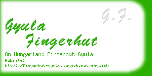 gyula fingerhut business card